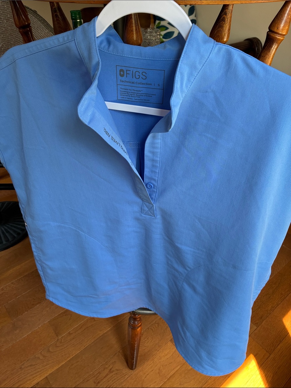 FIGS Sky Blue V-Placket Medical Top